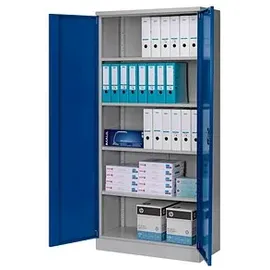 Gürkan Stahlschrank 108850 lichtgrau, enzianblau 92,0 x 42,0 x 195,0 cm, zerlegt