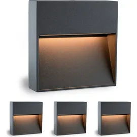 SSC-LUXon LED Wand Treppenleuchte 4 Stück grau 1,7 W IP54