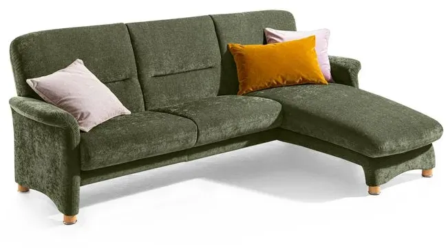 Segmüller Werkstätten Sofa inkl. Longchair Bora Stoff Moos