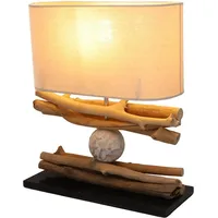 GURU-SHOP GURU SHOP Tischlampe/Tischleuchte, Handgemachtes Unikat aus Naturmaterial, Treibholz,