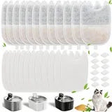JNEYVIC 12 Stück Katzenbrunnen Filter für 4L Trinkbrunnen Katze Trinkbrunnen Ersatzfilter Harz und Aktivkohle Cat Water Fountain Filters mit 12 Kohlefilter und 12 Schaumstofffilter für Katzen Hunde