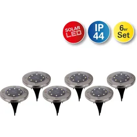 NÄVE LED Solar Erdspieße Kian stahlgrau 6er-Set