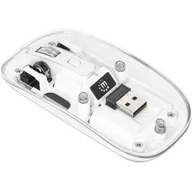 Manhattan Funkmaus USB-A 4Tasten RGB LED weiß transparent