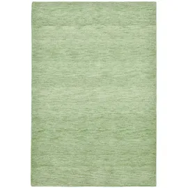 THEKO Wollteppich THEKO "Gabbeh Uni, Handgefertigt, meliert, auch als Läufer erhältlich, Wolle" Gr. 8, grün, B:300cm H:14mm L:400cm, Wolle, Teppiche, Schlafzimmer, Wohnzimmer, Esszimmer, auch als Läufer oder rund