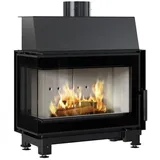 Kamineinsatz aus Stahl SIMPLE links 6 kW Ø 150 mit Türfeder