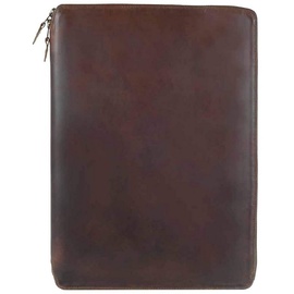 Buckle & Seam Ralph Blu Leather Laptop Case Brown