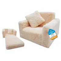 Odolplusz Kindersessel klappbar | Kindersofa Mini-Sessel Kinderstuhl Kuschelsessel | Kindermöbel für Kinderzimmer | (Beige)