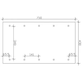 SKANHOLZ Carport Wallgau 4,30 x 7,50 m lasiert - braun inkl. Pfostenanker