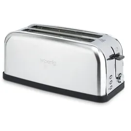 h.koenig TOAS28 Toaster/Langschlitztoaster mit extra breitem Schlitz / 7 Wärmestufen / 3 Funktionen