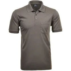 Poloshirt RAGMAN "Poloshirt Softknit-Polo", Herren, Gr. 8XL, braun, Obermaterial: 70% Baumwolle CO. 30% Polyester PES., Shirts