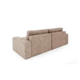 furnisell Eckcouch Cord 2-Sitzer Braun