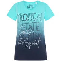 Soccx Damen T-Shirt Dip Dye mit V-Neck und Artwork