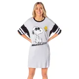 Peanuts Womens' Joe Cool Snoopy Woodstock Nightgown Pajama Shirt Dress (XX-Large) Grey - XXL