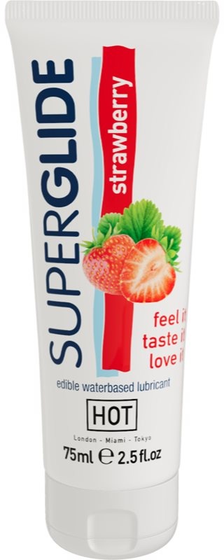 HOT Superglide Gleitgel mit Geschmack Strawberry 75 ml