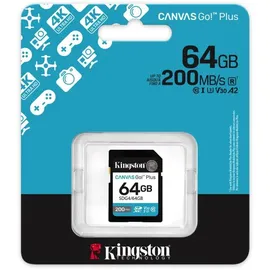 Kingston Canvas Go! Plus Gen4 64GB SDXC Speicherkarte (200 MB/s, C10 UHS-I U3 V30)
