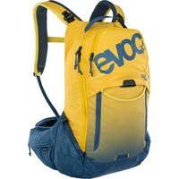 EVOC Trail Pro 16l & Trailriding, Fahrradrucksack (Backpack mit LITESHIELD PLUS Rückenprotektor, extra leicht, 3l Trinkblasenfach, Größe: L/XL), Curry/Denim