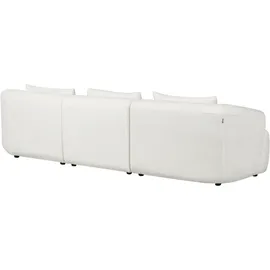 Beliani Ecksofa Bouclé Cremeweiß linksseitig