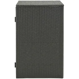 [en.casa] Mülltonnen Verkleidung Widnau für 1 Mülltonne Polyrattan Dunkelgrau