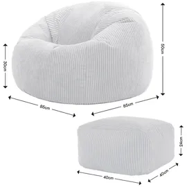 I.C.O.N. icon Sitzsack Blau, Kunststoff, 240 L, 1-Sitzer, Rund, 85x50x85 cm, Hergestellt in Deutschland, Oeko-Tex® Standard 100, Wohnzimmer, Hocker Sitzsäcke, XXL Sitzsäcke