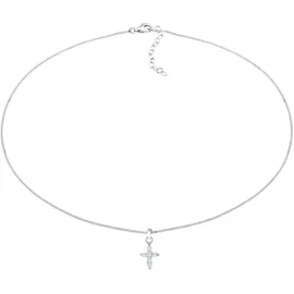 Elli Choker Kreuz Religion Zirkonia 925 Silber