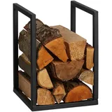 Relaxdays Relaxdays, Kaminholzregal, Metall, HBT: 40x30x30 cm, Brennholzregal innen, für Feuerholz, Stapelholz, Brennholz, Eisen