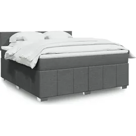vidaXL Boxspringbett 180 x 200 cm Dunkelgrau