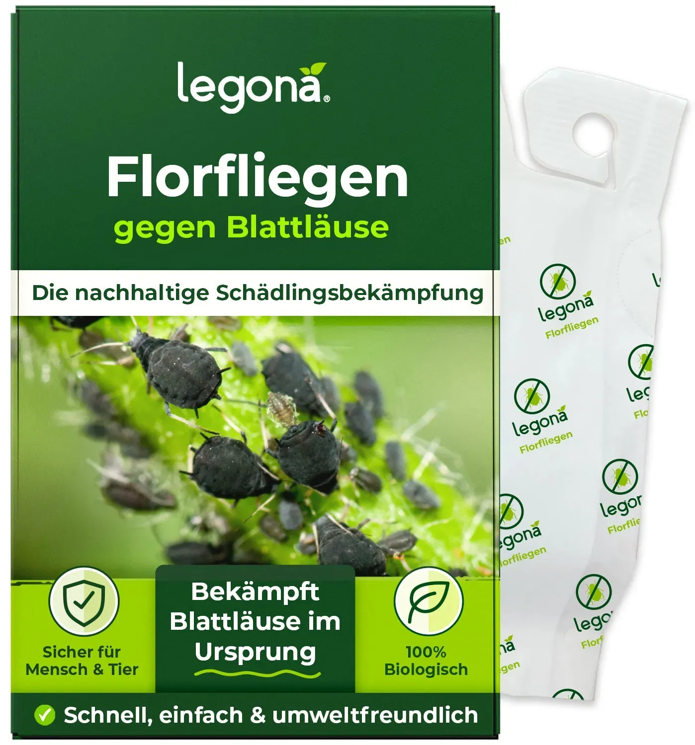 Florfliegenlarven gegen Blattläuse und Thripse Tüten (5 Stück à 100 Tiere) - 20m2 / Präventivbehandlung (1-fach Lieferung)