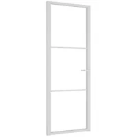 vidaXL Innentür 76x201,5 cm Weiß ESG-Glas und Aluminium