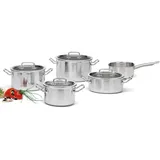 Spring Kochtopfset Brigade Basic, Silber, Metall, 5-teilig, 30.3x31.6x30.5 cm, Kochen, Töpfe, Topfsets