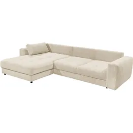 ed exciting design Mid.you Ecksofa Creme 3-Sitzer, L-Form mit 3 Nierenkissen