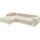 ed exciting design Mid.you Ecksofa Creme 3-Sitzer, L-Form mit 3 Nierenkissen