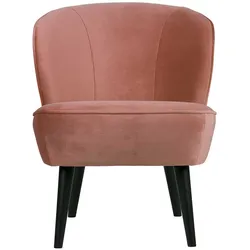 Cocktailsessel in Rosa und Schwarz Birke Massivholz und Samt