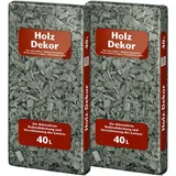 Floragard Mulch Universal Holzdekor anthrazit grau 2 x 40 L • Rindenmulch • in dunkler Färbung • zum Abdecken • dekorativer Bodenbelag • unterdrückt Unkrautwuchs • 80 L