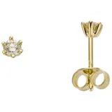 FIRETTI Paar Ohrstecker Schmuck Geschenk Gold 750 Ohrschmuck Solitär, mit Brillant - Krappenfassung gelb|goldfarben