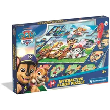 CLEMENTONI Quiz-Bodenpuzzle - Paw Patrol - Interaktives Lernspiel mit Stift, 24 Teile Puzzle für Kinder ab 3 Jahren, 62 x 42 cm, 16684