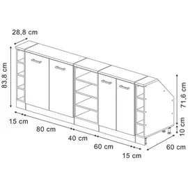 Vicco Rion 60 x 83,8 x 60 cm Weiß Landhaus/Anthrazit
