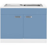 wiho Küchen Spülenschrank »Husum«, 100 cm breit, blau