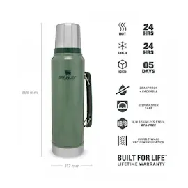 Stanley Classic Legendary Bottle 1.1 QT hammertone green 1 l