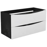 duschspa Waschtisch Unterschrank Badschrank Badezimmer Schrank Hängeschrank (Smiley), 50/60/80/100/120 cm schwarz 99 cm x 52 cm x 46.3 cm