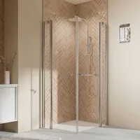 Breuer Elana 2.0 Eckeinstieg mit Drehtür rechts 80 x 80 cm Klarglas 1431005101014