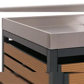 Mendler Mülltonnenverkleidung HWC-K14 124 x 265 x 84 cm teak-optik