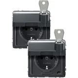 Merten Aquadesign SCHUKO-Steckdose, anthrazit MEG2318-7214
