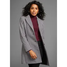 LAURA SCOTT LAURA SCOTT, Damen, Gr. 38, schwarz (anthracit, grau mel), Web, Obermaterial: 100% Polyester. Futter: 100% Polyester, Hahnentrittmuster, gemustert, kariert, normal extrakurz, ohne Ausschnitt, Mäntel Kurzmantel, perfekt für den Übergang