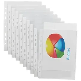 Lands Prospekthüllen DIN A5 transparent genarbt 0,08 mm, 100 St.