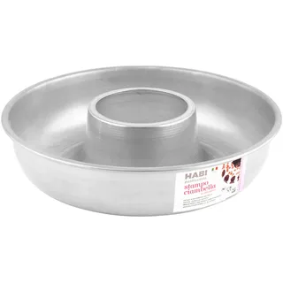 HABI Kuchenform Backform für Gugelhupf, Aluminium, Grau, 34 x 34 x 8 cm