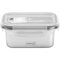 Lurch 240890 Lunchbox Safety/Aufbewahrungsbox aus hochwertigem Edelstahl mit BPA-freiem Kunststoffdeckel 500ml
