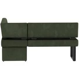 Home Affaire Eckbank HOME AFFAIRE "Oliver mit Metallgestell, Küchenbank", grün (dunkelgrün (castello 8641), schwarz), B:180cm H:89cm T:140cm, Holzwerkstoff, Massivholz, Polyester, Sitzbänke, Eckbank, verschiedene Bezüge Cord Esszimmerbank OTTOs Choice