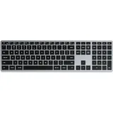 Satechi Satechi, SLIM X3 Bluetooth QWERTY Tastatur mit Hintergrundbeleuchtung und Ziffernblock, Grau - Schwarz
