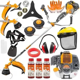 Powermat Benzin-Motorsense 52ccm 6 PS Trimmer Set Zubehör