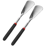 2 Stück Metall Edelstahl Schuhlöffel verstellbar Langstiel-Teleskop-Schuhlöffel - Einheitsgröße